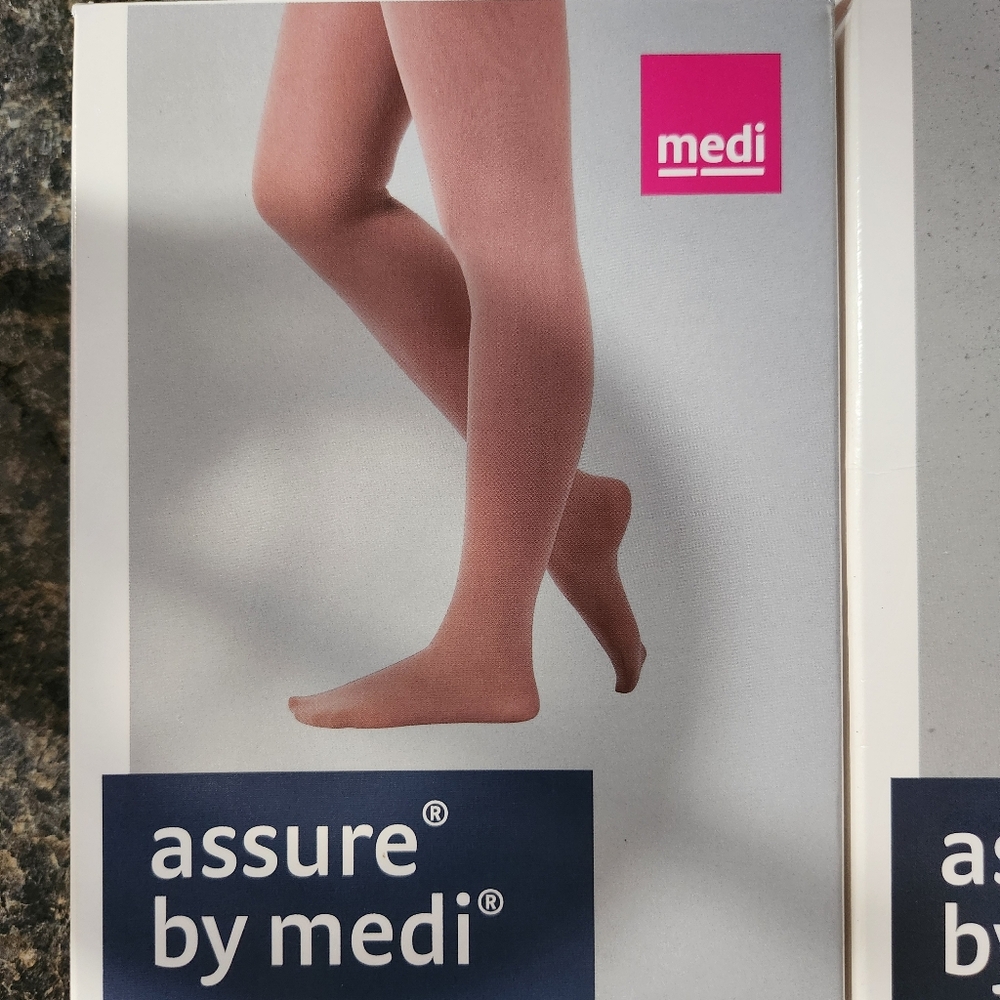(2) Assure by Medi Medical Compression Stockings Size Large Beige BOTH BRAND NEW